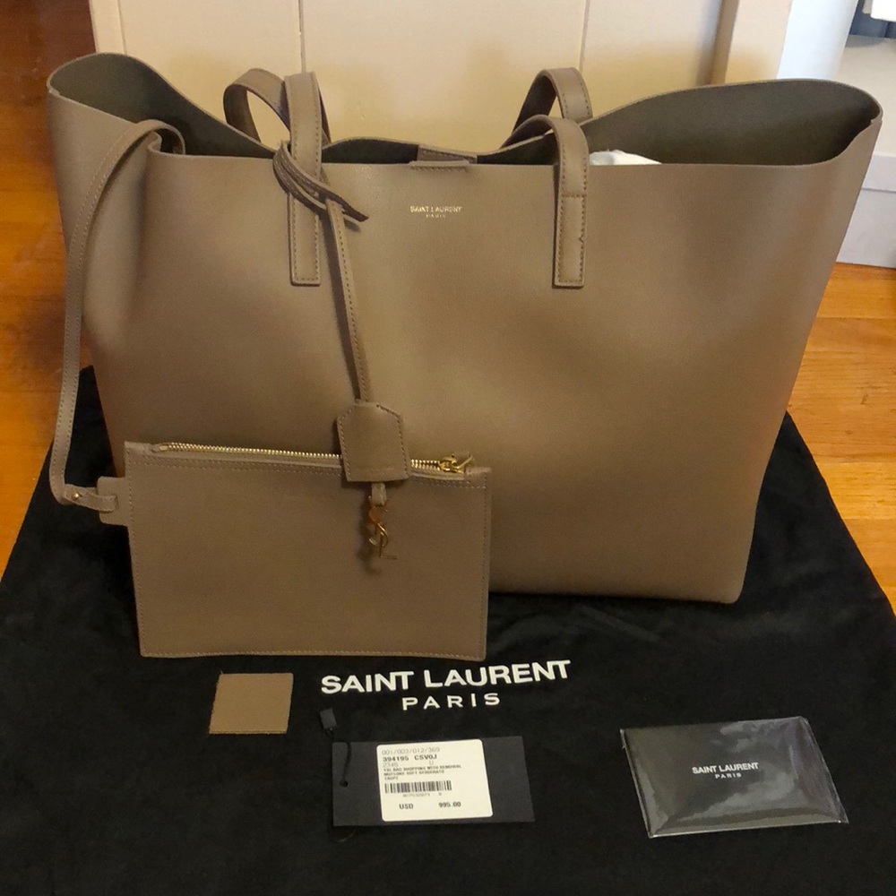 AUTHENTIC Saint Laurent shopping tote & pouch
